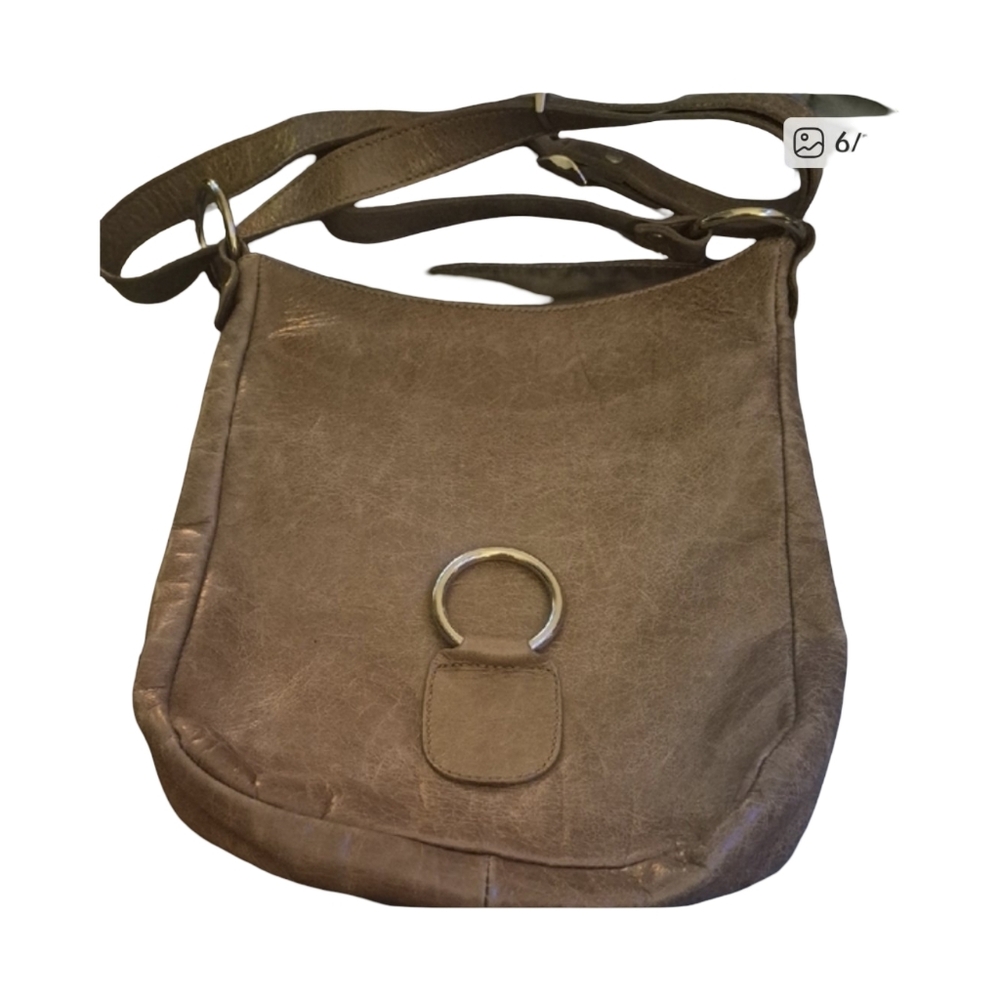 THE TREND Brown Leather Crossbody Bag